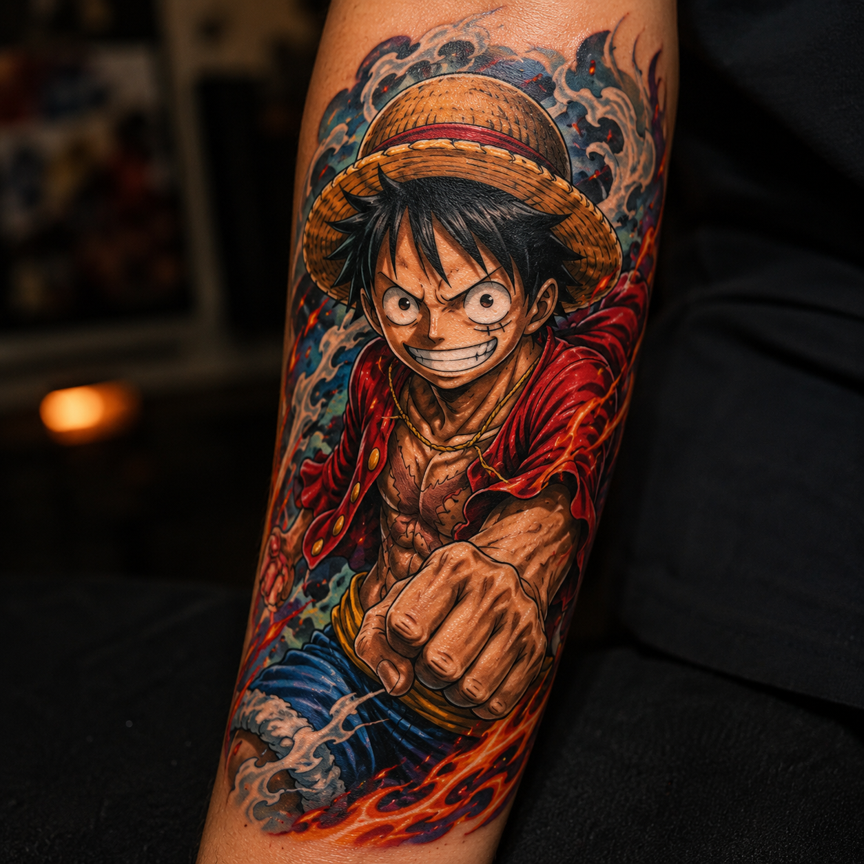 healed anime tattoo with vibrant colour detail
