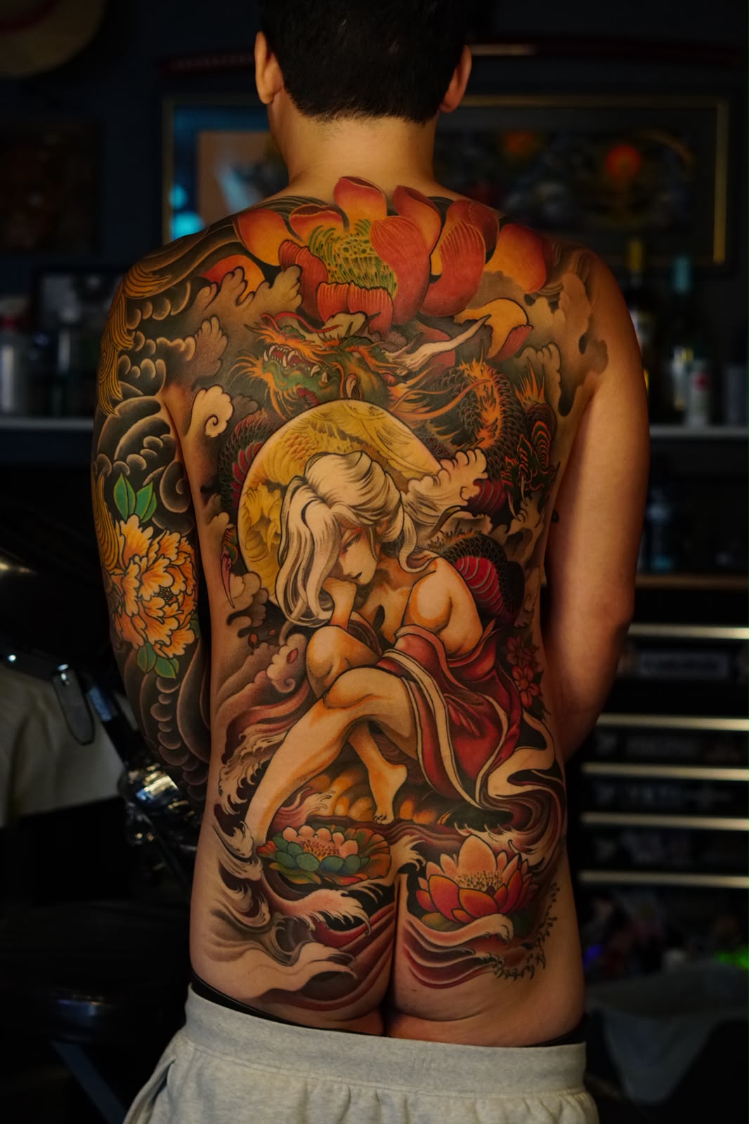 Neo-Traditional Asian Tattoo Backpiece